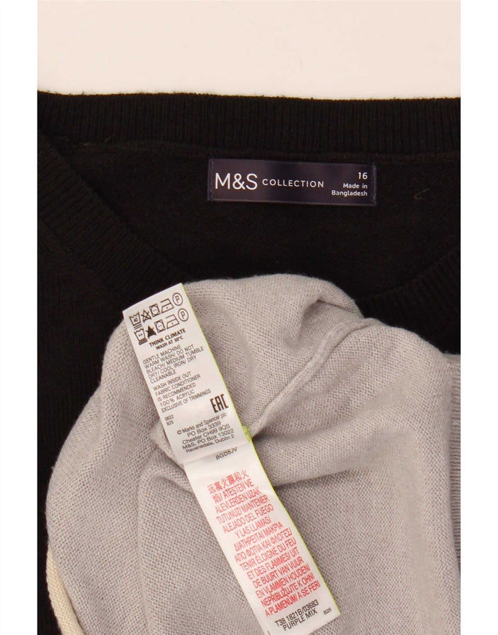 Marks & Spencer Dame Boat Neck Jumper Sweater UK 16 Large Multicolor