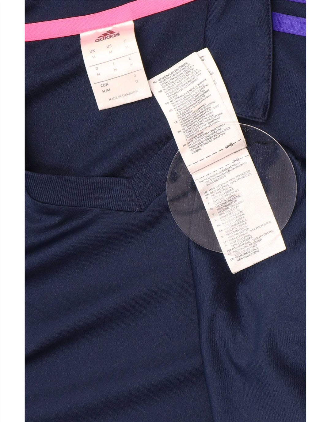 Adidas Herre Climalite Polo Shirt Medium Navy Blue Colourblock Polyester
