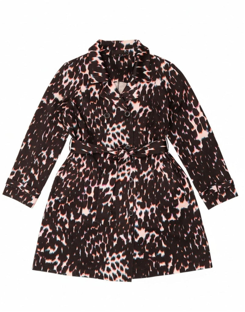 ULLA POPKEN Womens Rain Jacket UK 28 6XL Black Animal Print Polyester Vintage Ulla Popken and Second-Hand Ulla Popken from Messina Hembry 