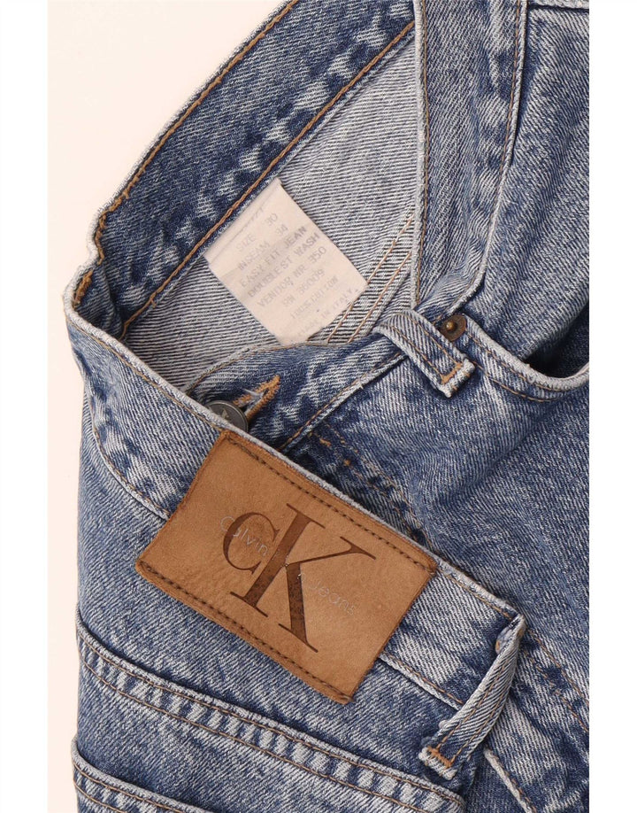 Calvin Klein Herre tilspidsede jeans W30 L30 Blå Bomuld