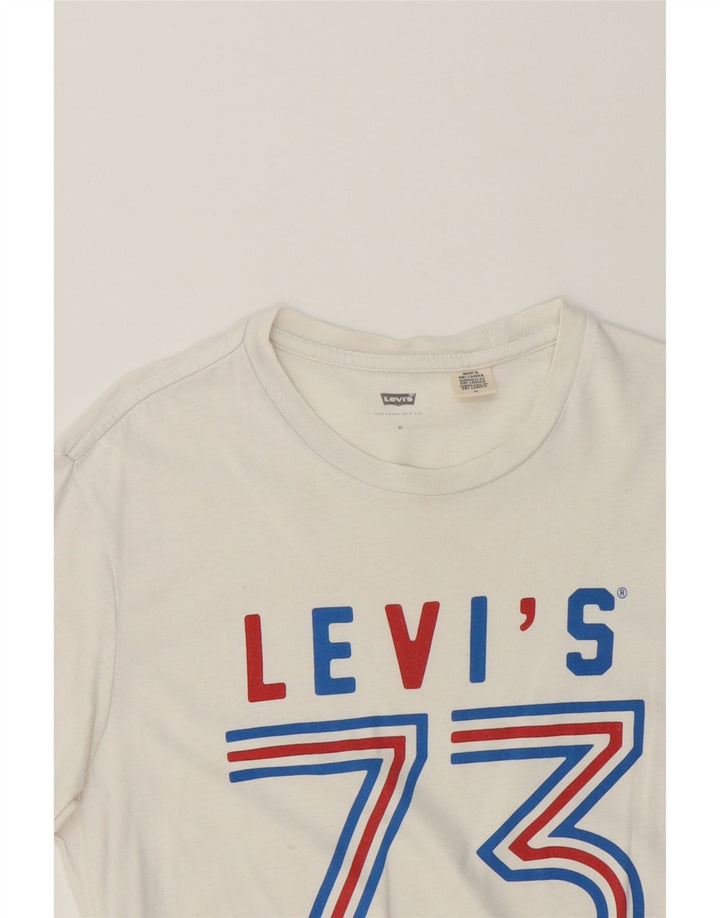 LEVI'S Mens Graphic T-Shirt Top Medium White Cotton Vintage Levi's and Second-Hand Levi's from Messina Hembry 