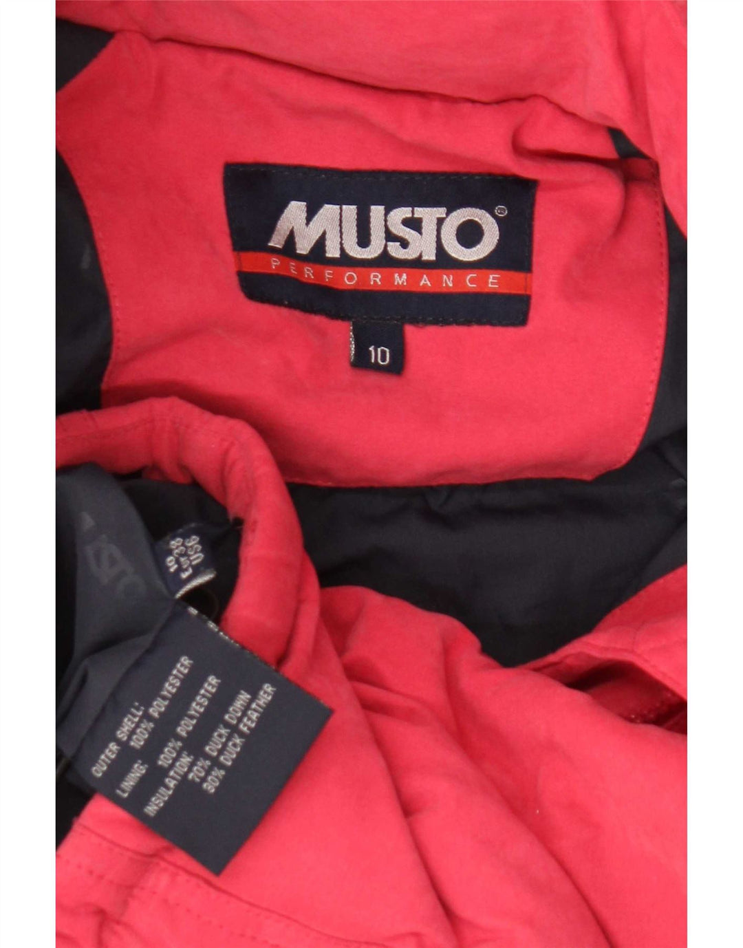 Musto Dame Oversized Polstret Jakke UK 10 Lille Rød Polyester