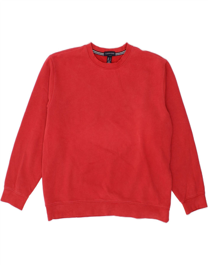 LANDS END Mens Sweatshirt Jumper Large Red Cotton Vintage Lands End and Second-Hand Lands End from Messina Hembry 