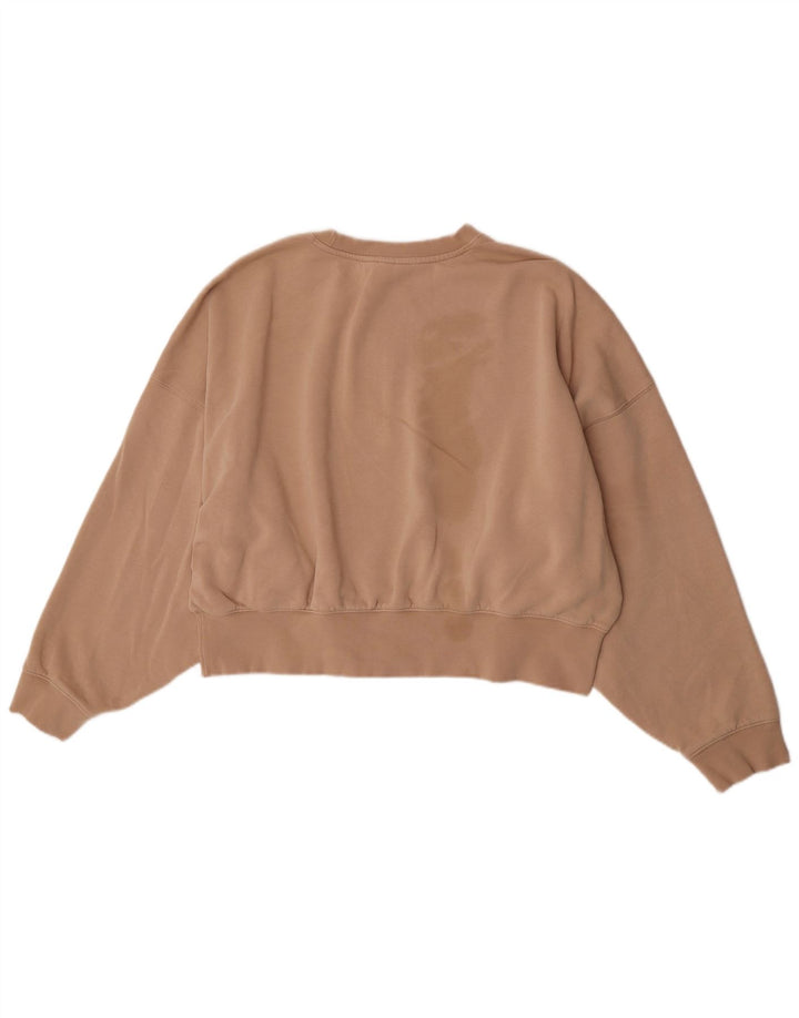 Adidas Womens Crop Oversized Sweatshirt Jumper UK 10 Small Beige