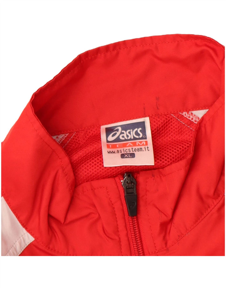 ASICS Regnjakke til mænd UK 42 XL Rød Colourblock Polyester