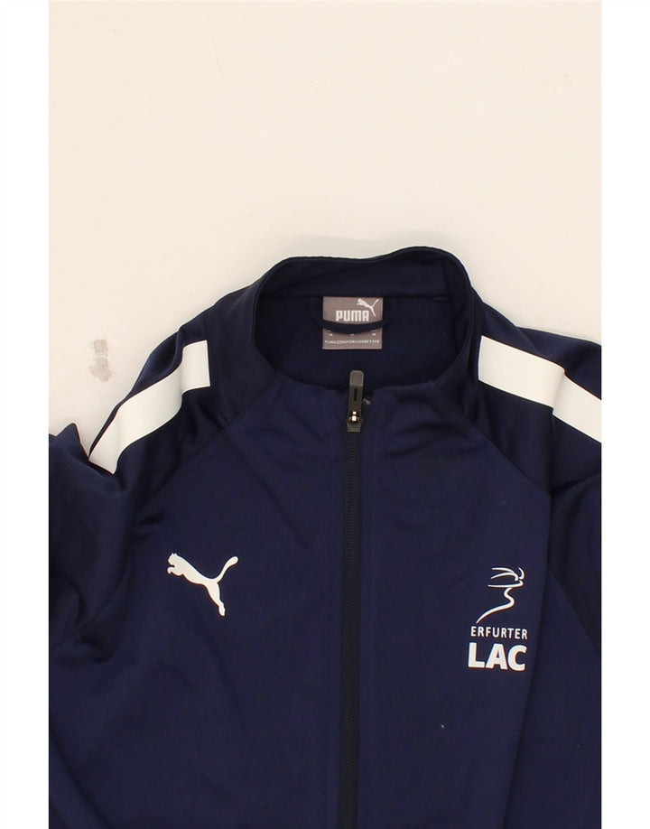 PUMA Womens Graphic Tracksuit Top Jacket UK 12 Medium Navy Blue Vintage Puma and Second-Hand Puma from Messina Hembry 