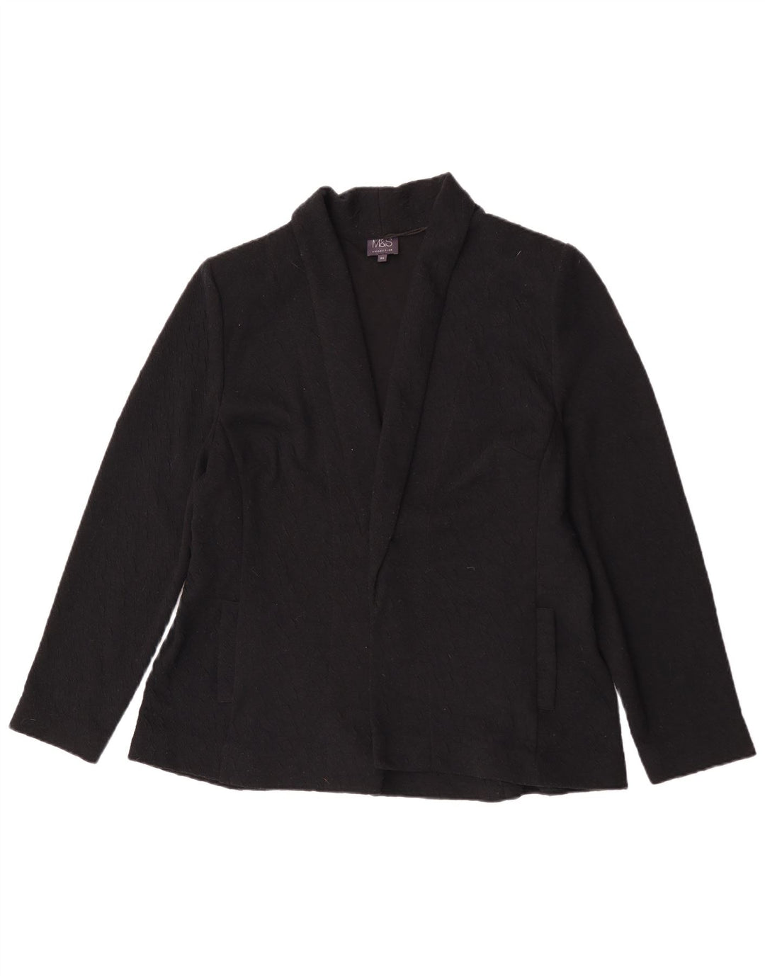 Marks & Spencer Womens Open Blazer Jacket UK 20 2XL Sort Polyester