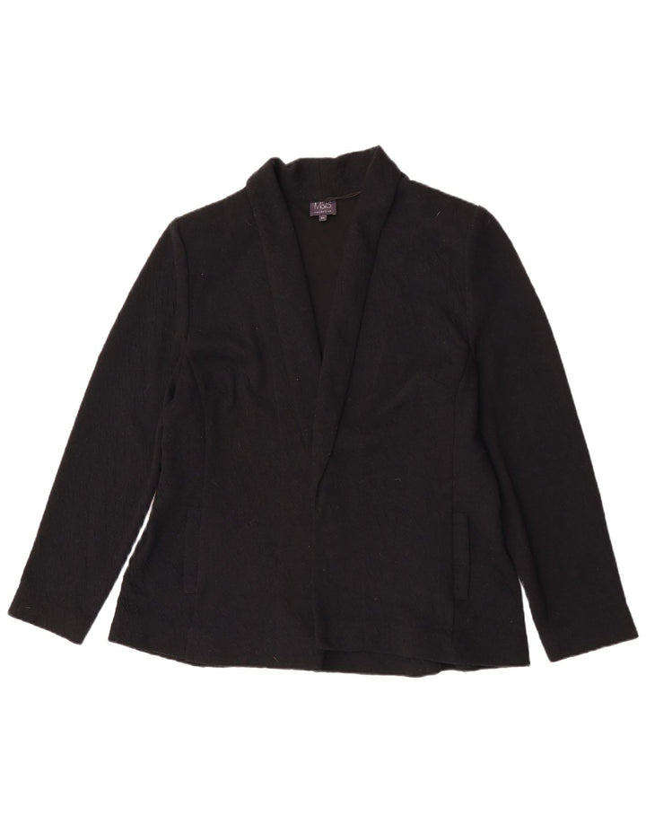 Marks & Spencer Womens Open Blazer Jacket UK 20 2XL Sort Polyester