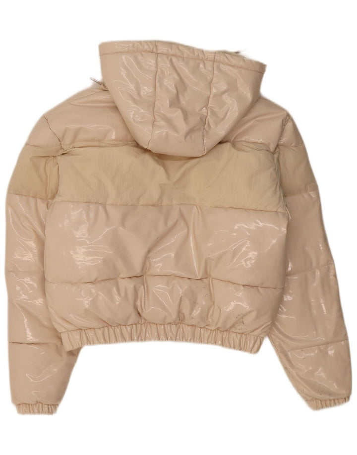 Ellesse Dame Oversized Hætte Oversized Polstret Jakke UK 8 Small Beige