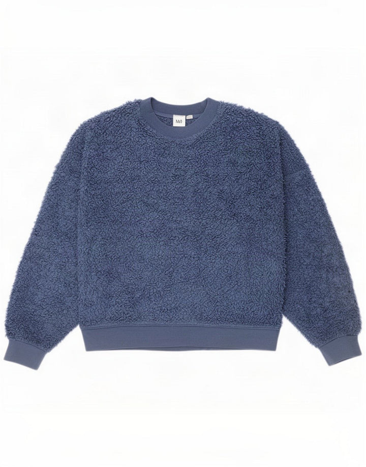 Gap Dame Oversized Fleece Jumper UK 10 Small Blue Polyester