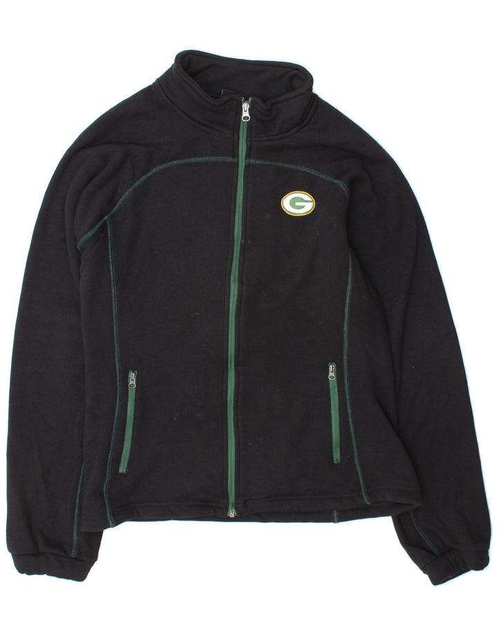 NFL Womens Green Bay Packers Tracksuit Top Jacket UK 18 XL Black Polyester Vintage NFL and Second-Hand NFL from Messina Hembry 