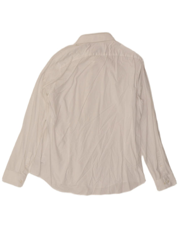 Calvin Klein Herre Slim Fit Skjorte Størrelse 17 1/2 XL Hvid Bomuld