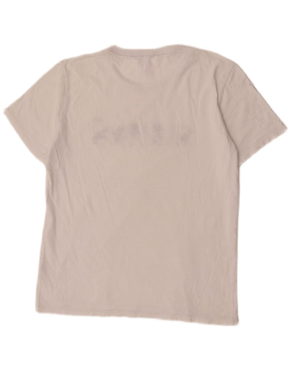 Sun68 Kvinder grafisk T-shirt top UK 14 Stor hvid bomuld
