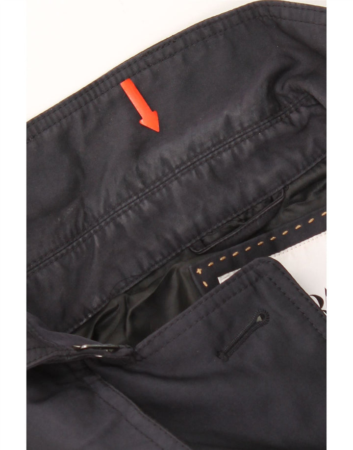 Zara Herre Trench Coat UK 40 Large Navy Blue Polyester