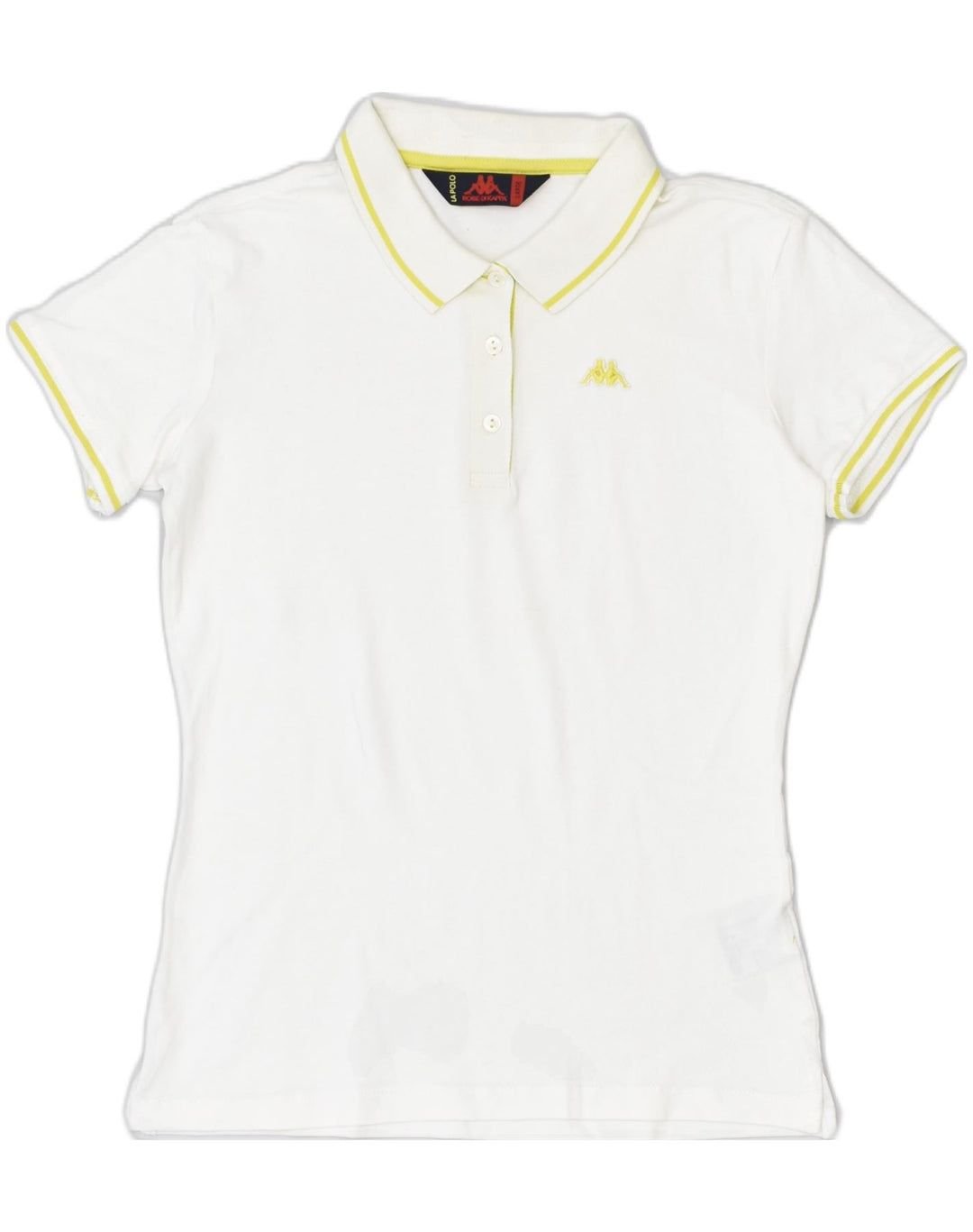 KAPPA Womens Polo Shirt UK 14 Large Off White Cotton | Vintage Kappa | Thrift | Second-Hand Kappa | Used Clothing | Messina Hembry 