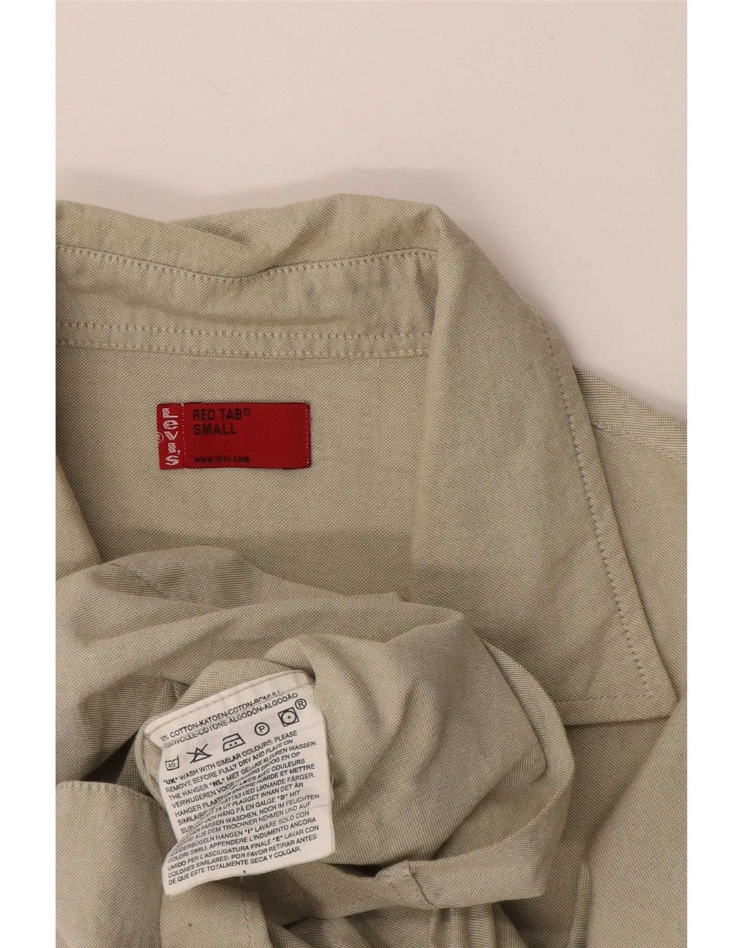 Levi's kortærmet herreskjorte lille beige bomuld