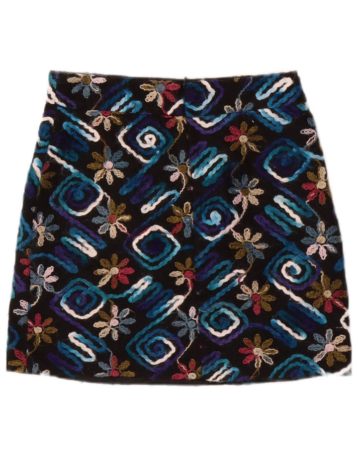 Zara Dame Mini-nederdel Small W26 Sort Blomster