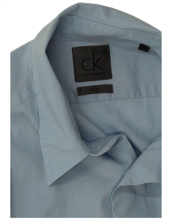 Calvin Klein Herre Slim Fit skjorte Medium Blue Bomuld