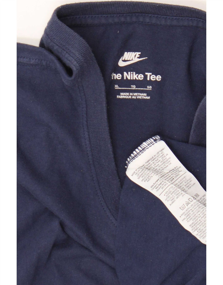 Nike T-shirt top til mænd XL marineblå bomuld
