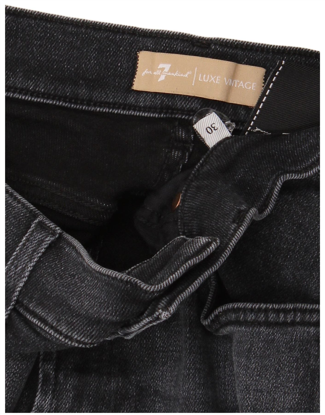 7 For All Mankind Dame Straight Jeans W30 L27 Marineblå
