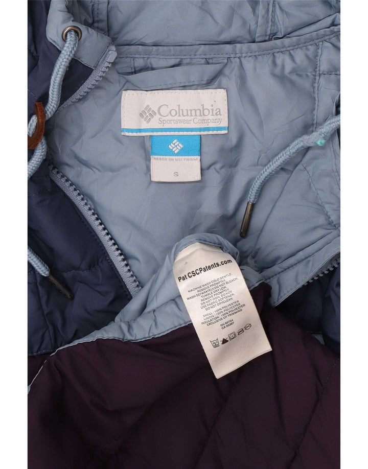 Columbia Herre hættepolstret jakke UK 36 Small Blue Colourblock Polyester