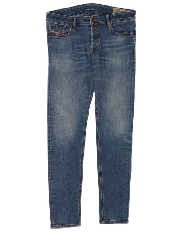 Diesel Herre Sleenker Slim Skinny Jeans W33 L32 Blå Bomuld