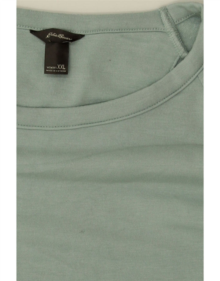 EDDIE BAUER Womens Oversized Sweatshirt Jumper UK 20 2XL Turquoise Vintage Eddie Bauer and Second-Hand Eddie Bauer from Messina Hembry 