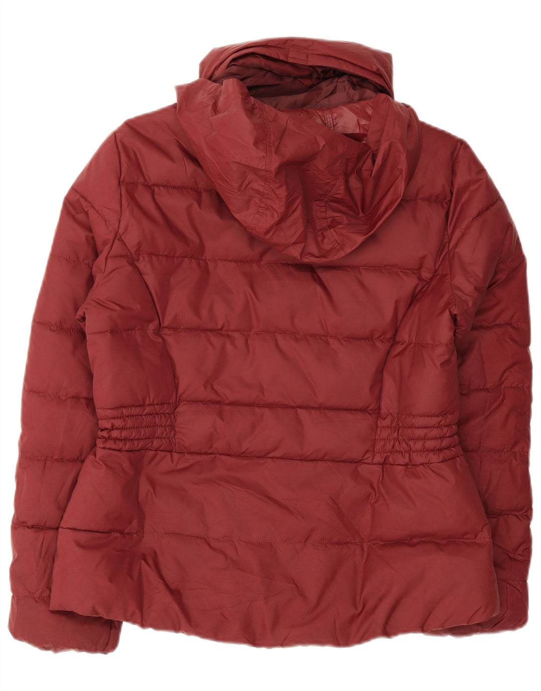 Marks & Spencer Polstret hættejakke til kvinder UK 12 Medium Burgundy Polyester