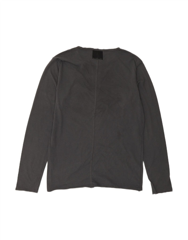 REPLAY Mens Top Long Sleeve Medium Grey