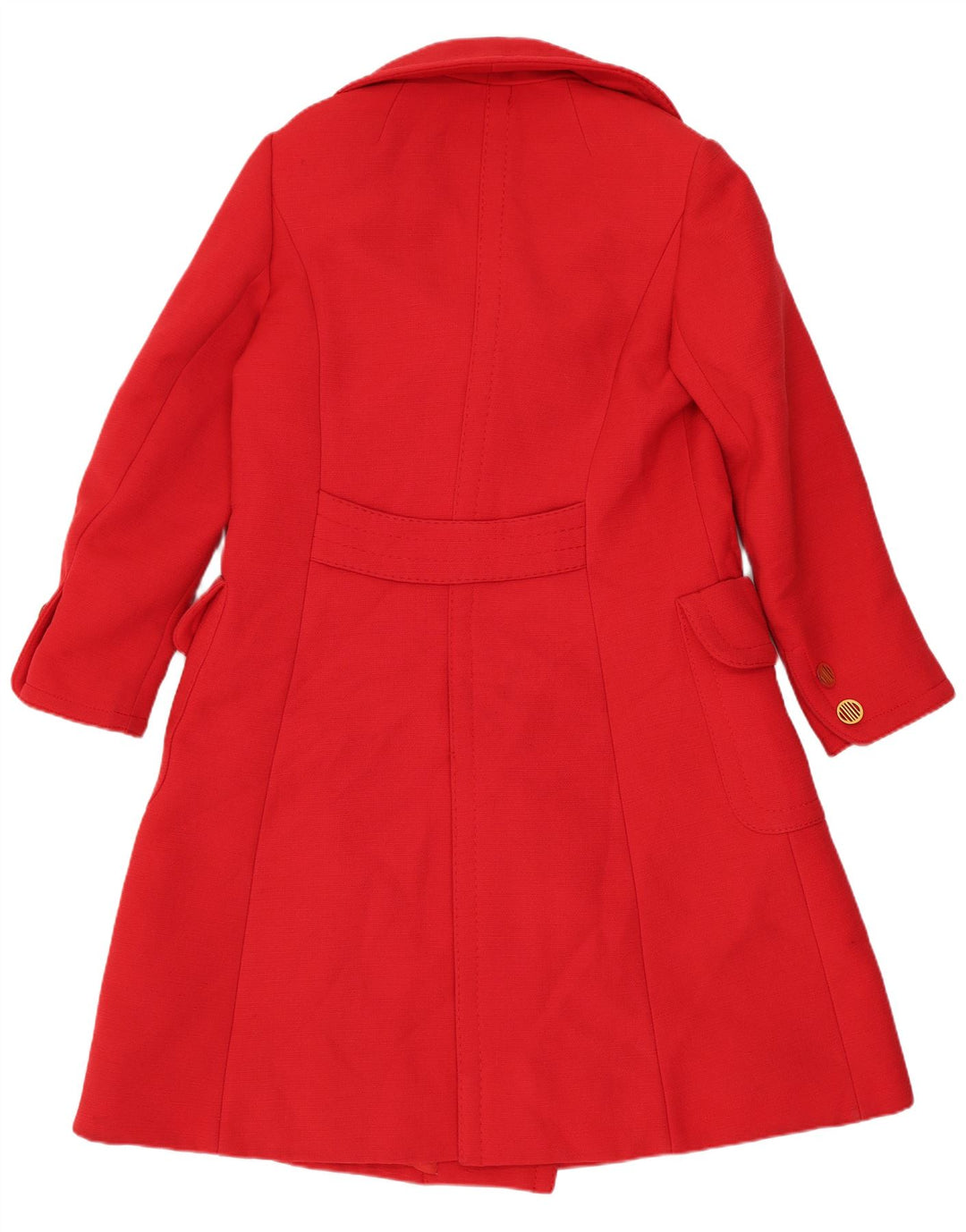 Vintage Dame Dobbeltradet Frakke UK 12 Medium Rød