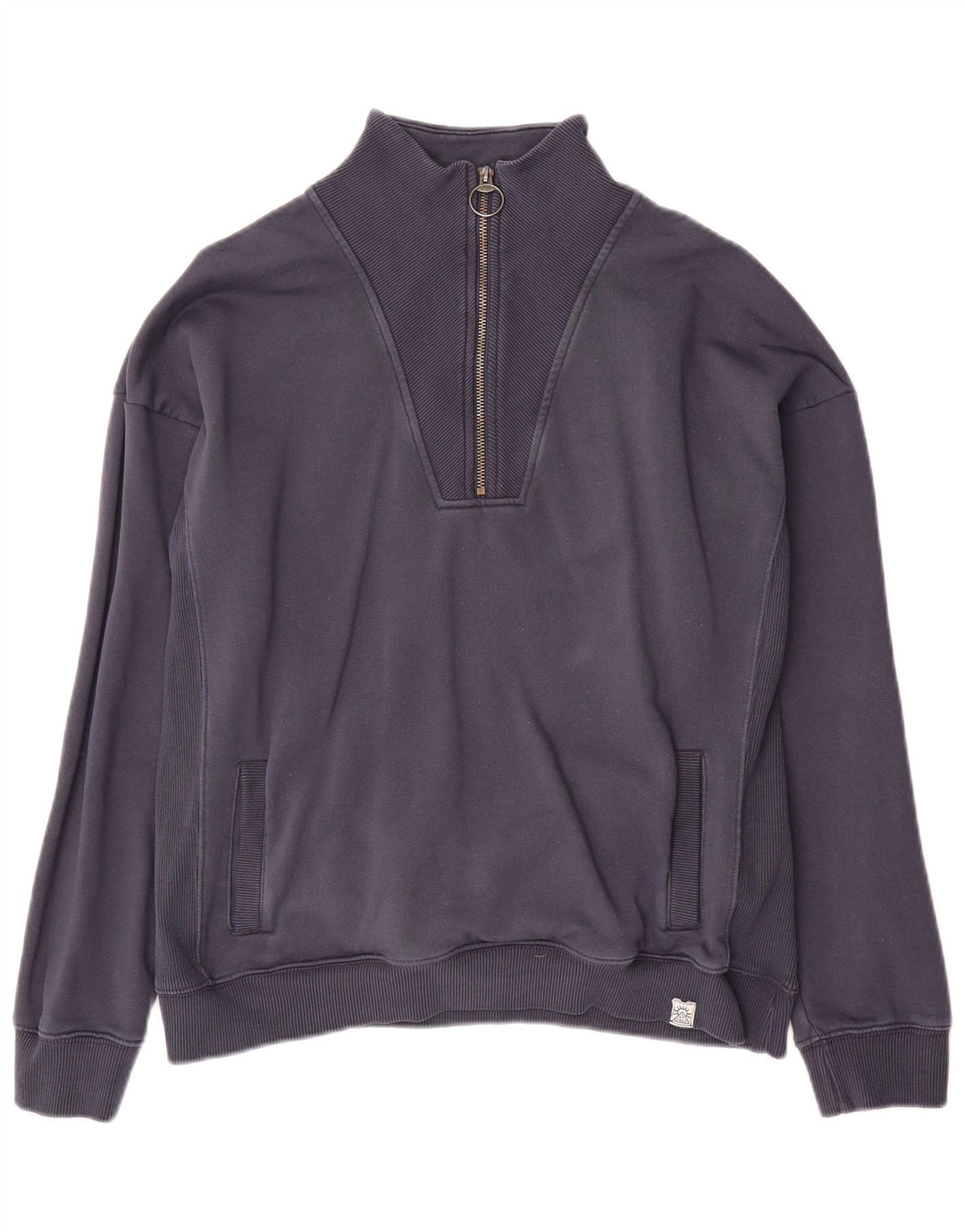 Fat Face Herre Zip Neck Sweatshirt Jumper Medium Navy Blue