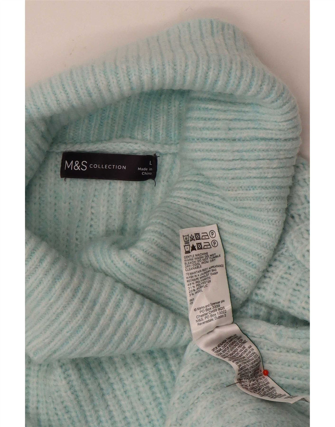 Marks & Spencer Dame Oversized Roll Neck sweater UK 16 Large Blue