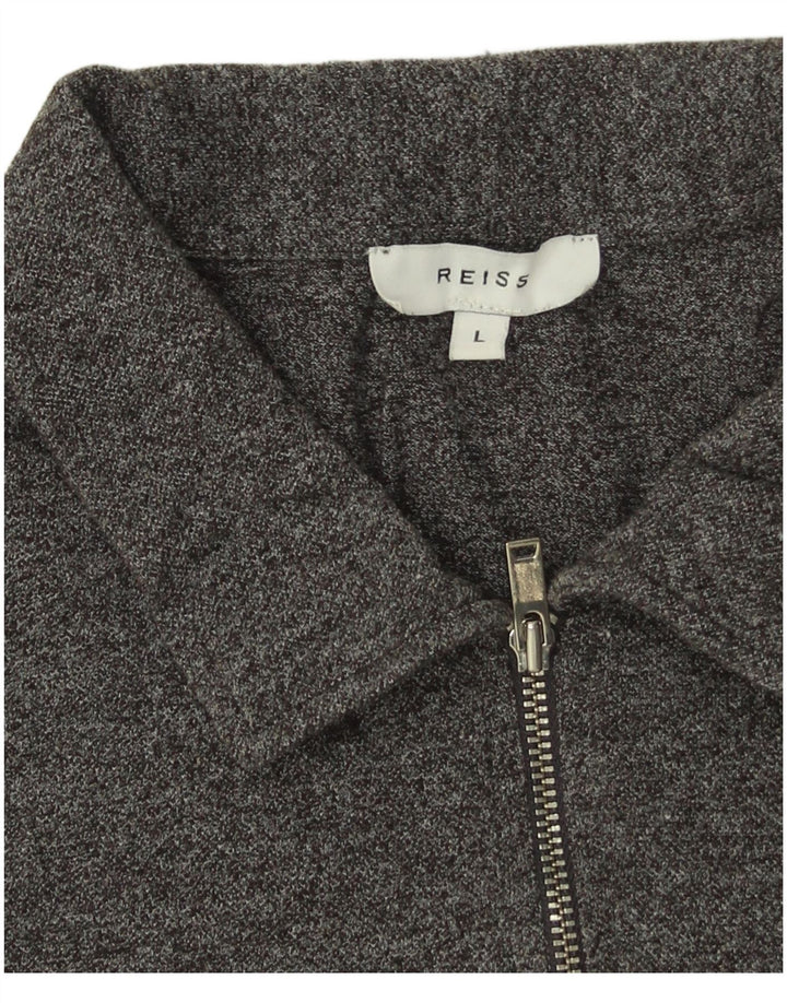 Reiss Poloshirt til mænd, stor grå flækket bomuld