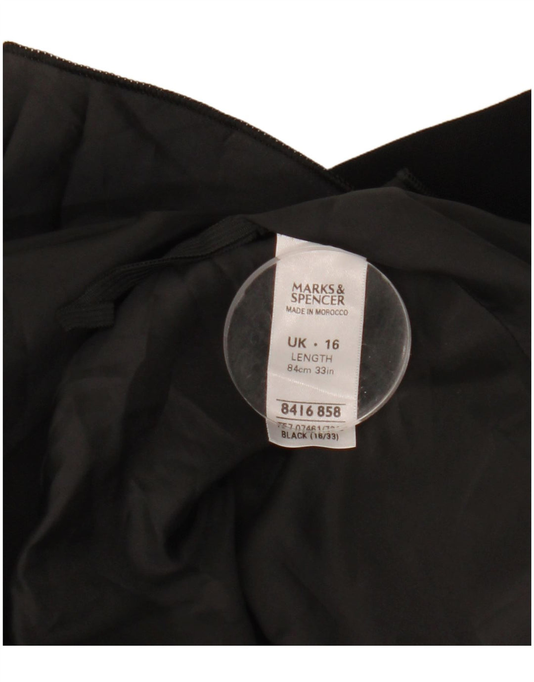 Marks & Spencer A-line nederdel til kvinder UK 16 Large W33 Black Polyester