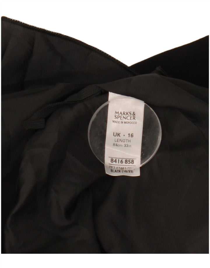 Marks & Spencer A-line nederdel til kvinder UK 16 Large W33 Black Polyester