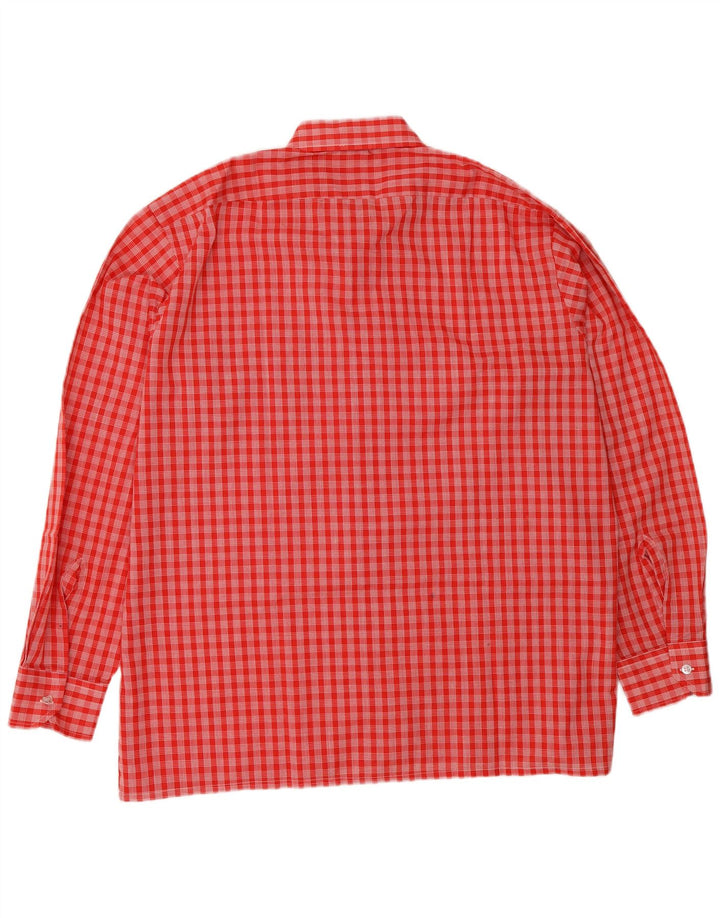 Vintage herreskjorte XL rødternet polyester