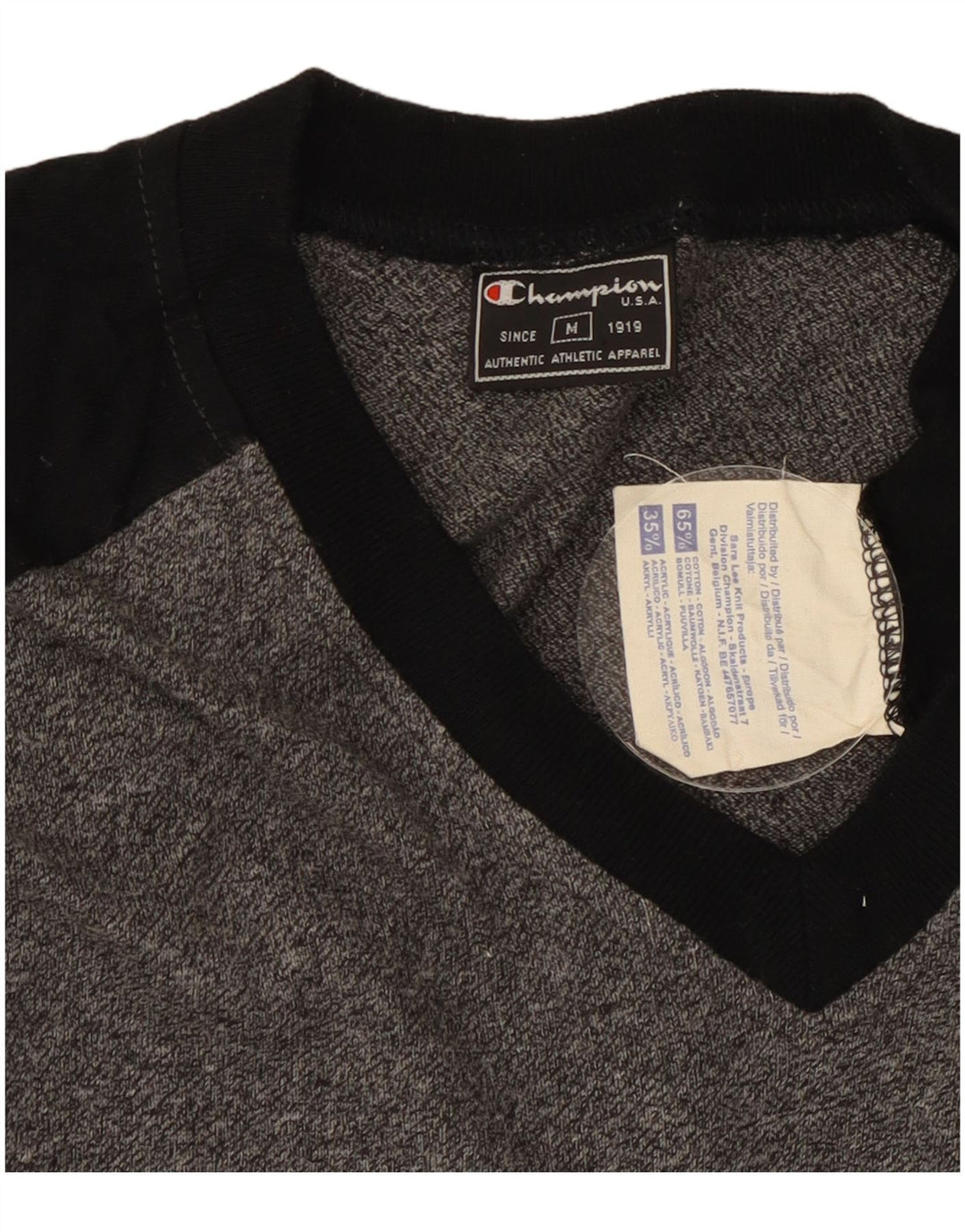 Champion Herre T-Shirt Top Medium Grå Colourblock Bomuld