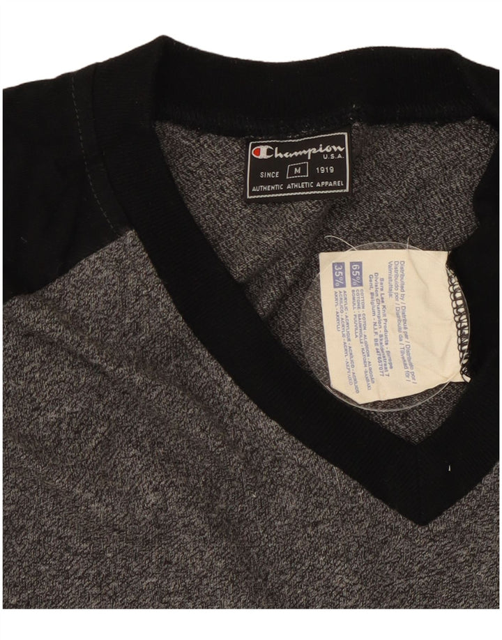 Champion Herre T-Shirt Top Medium Grå Colourblock Bomuld