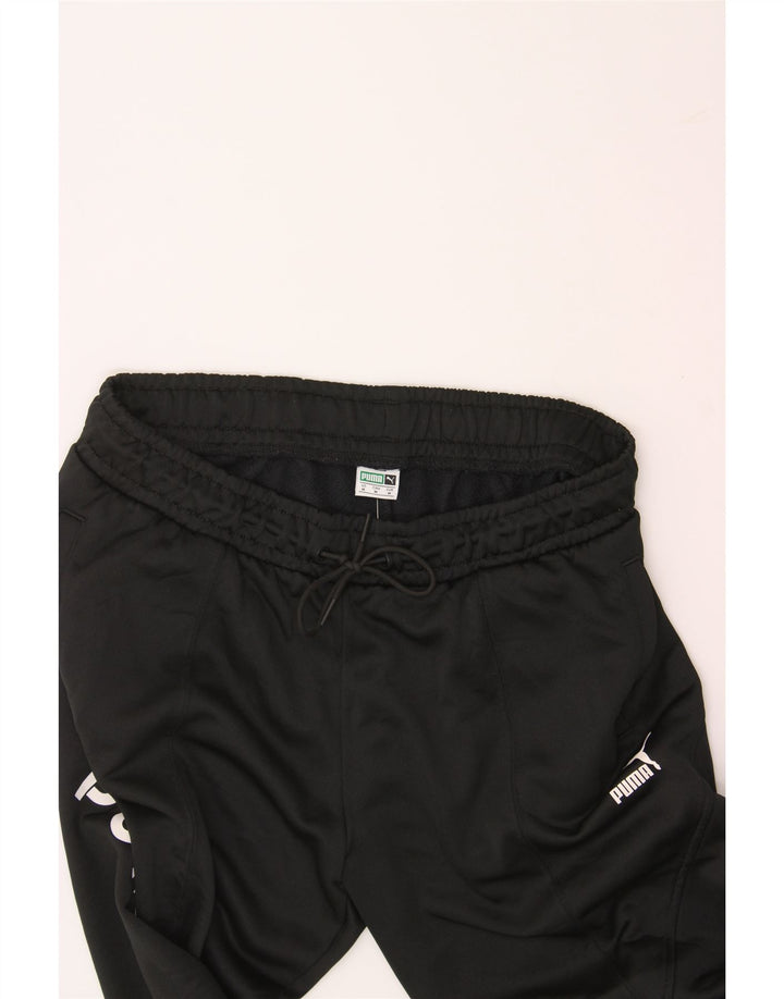 PUMA Mens Graphic Tracksuit Trousers Medium  Black Polyester Vintage Puma and Second-Hand Puma from Messina Hembry 