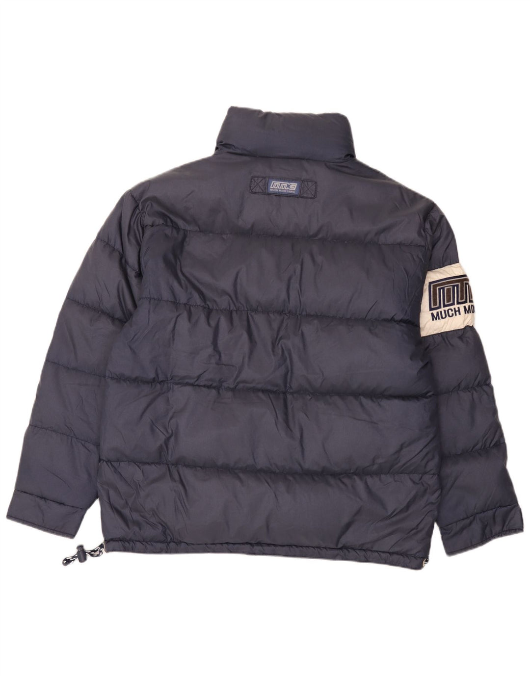 Meget mere Herre grafisk polstret jakke UK 38 Medium Navy Blue Colourblock