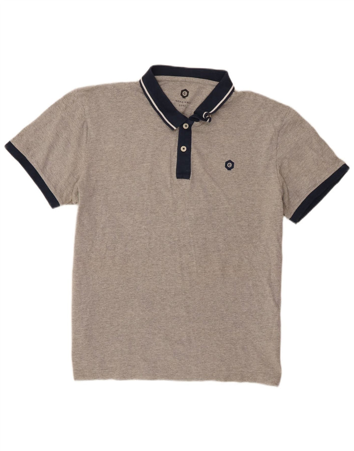 Jack & Jones Herre Rugby Polo Shirt XL Grå Bomuld