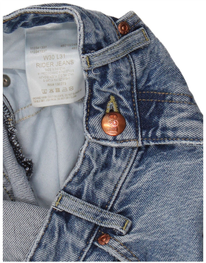 Lee Dame Rider Straight Jeans W30 L28 Blå Bomuld