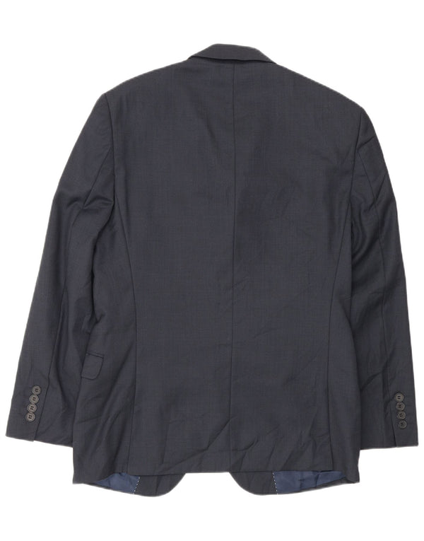 Dkny Herre 2 Button Slim Fit Blazer Jacket EU 46 Small Navy Blue Wool