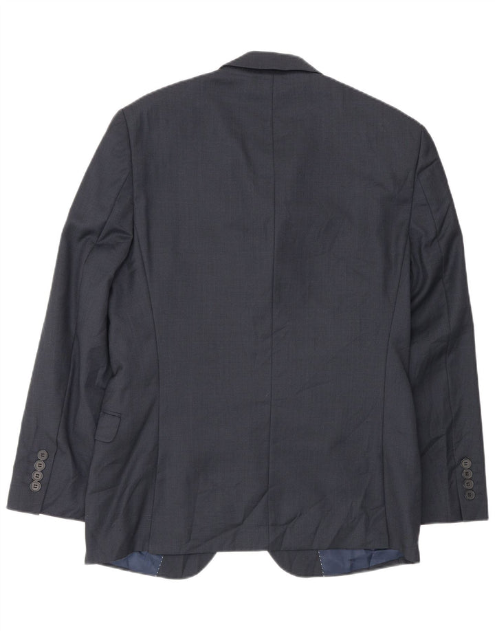 Dkny Herre 2 Button Slim Fit Blazer Jacket EU 46 Small Navy Blue Wool