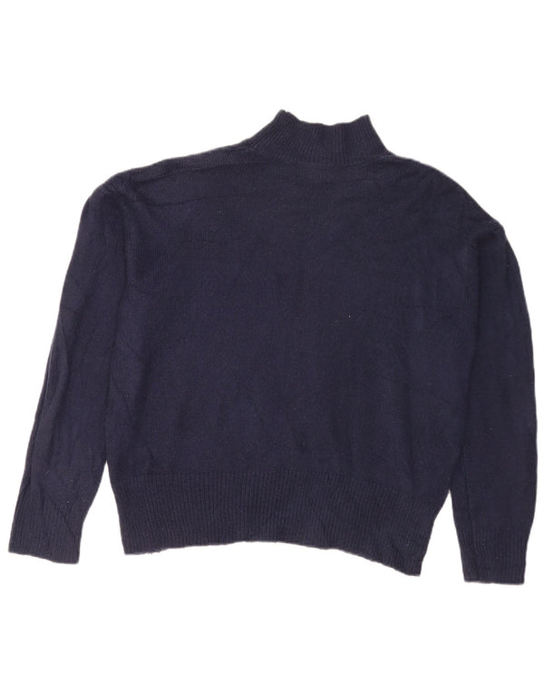 Marks & Spencer Dame Turtle Neck Jumper Sweater UK 14 Medium Navy Blue