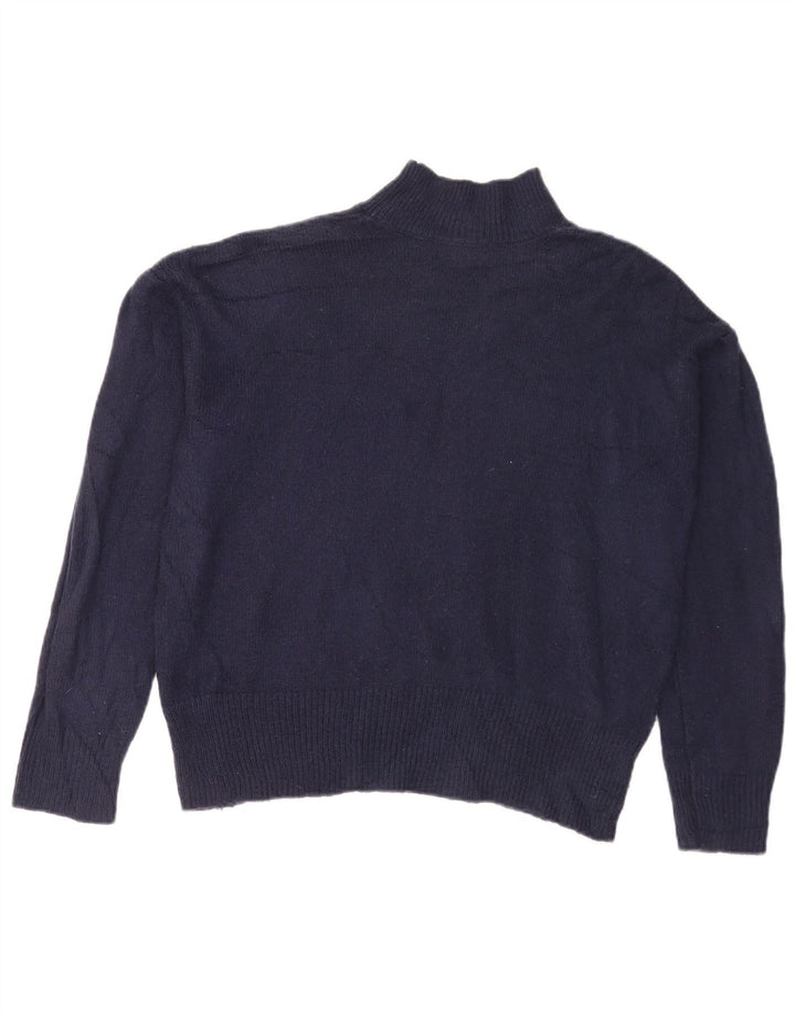 Marks & Spencer Dame Turtle Neck Jumper Sweater UK 14 Medium Navy Blue