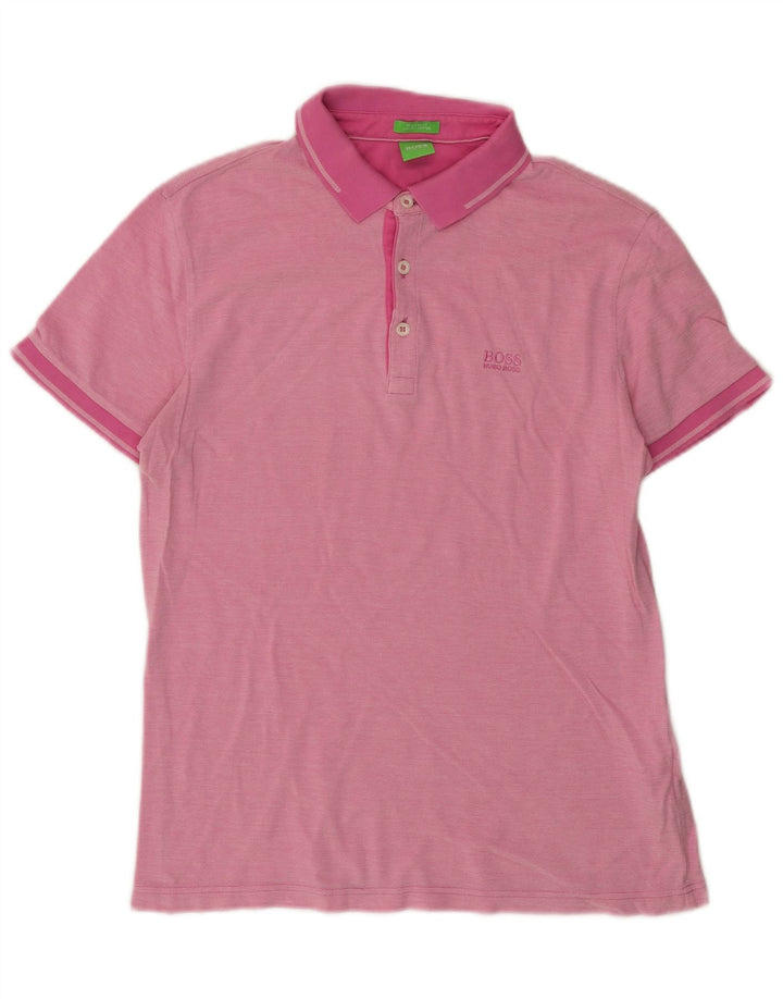 Hugo Boss Herre Regular Fit Polo Shirt Medium Pink Flecked Bomuld