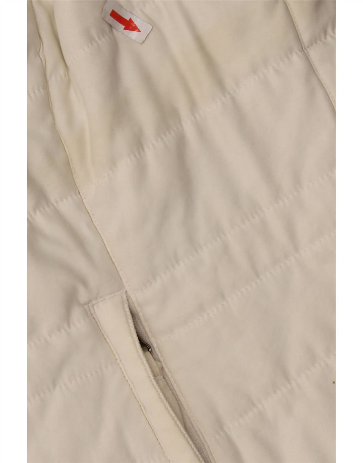 WEIRD FISH Womens Polstret Gilet UK 14 Large White Polyester