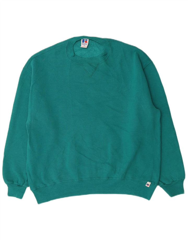 RUSSELL ATHLETIC Herre Sweatshirt Jumper XL Grøn Bomuld