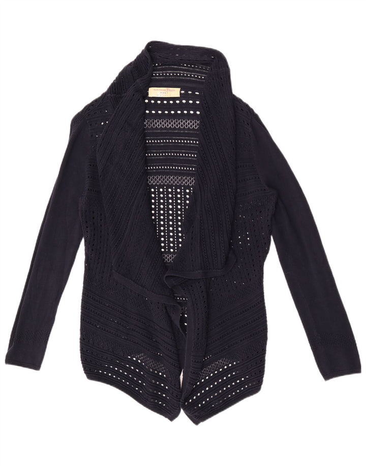 Tom Tailor Dame Asymmetrisk Åben Cardigan Sweater UK 10 Small Navy Blue